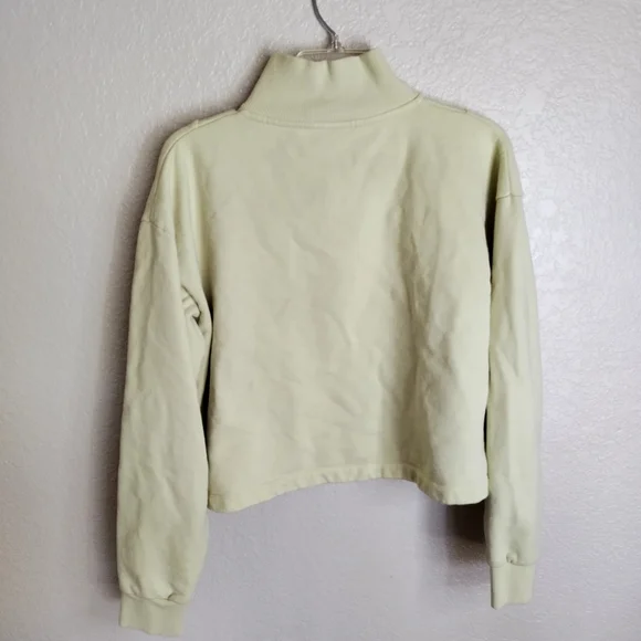 outdoor voices pick up crop quarter zip yellow sweatshirt Sz Xl - Picture 6 of 8